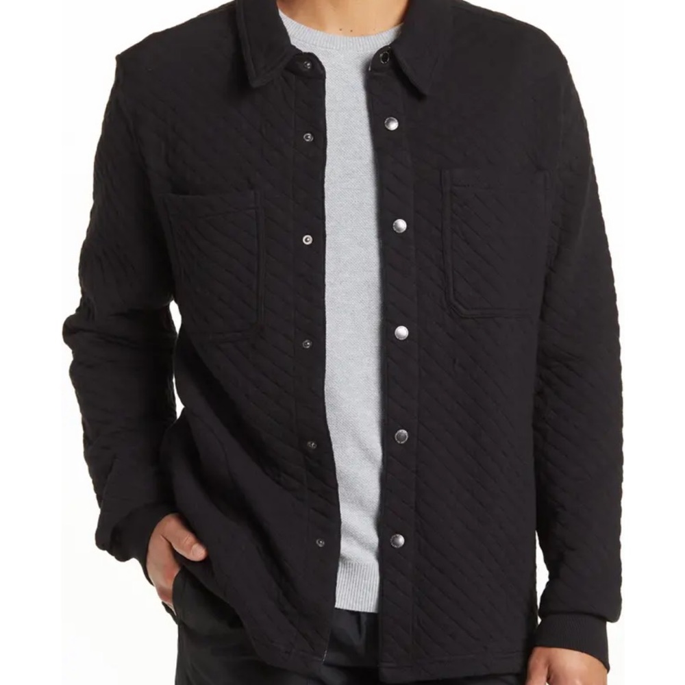 Be Boundless Mens quilted shirt jacket snap button down